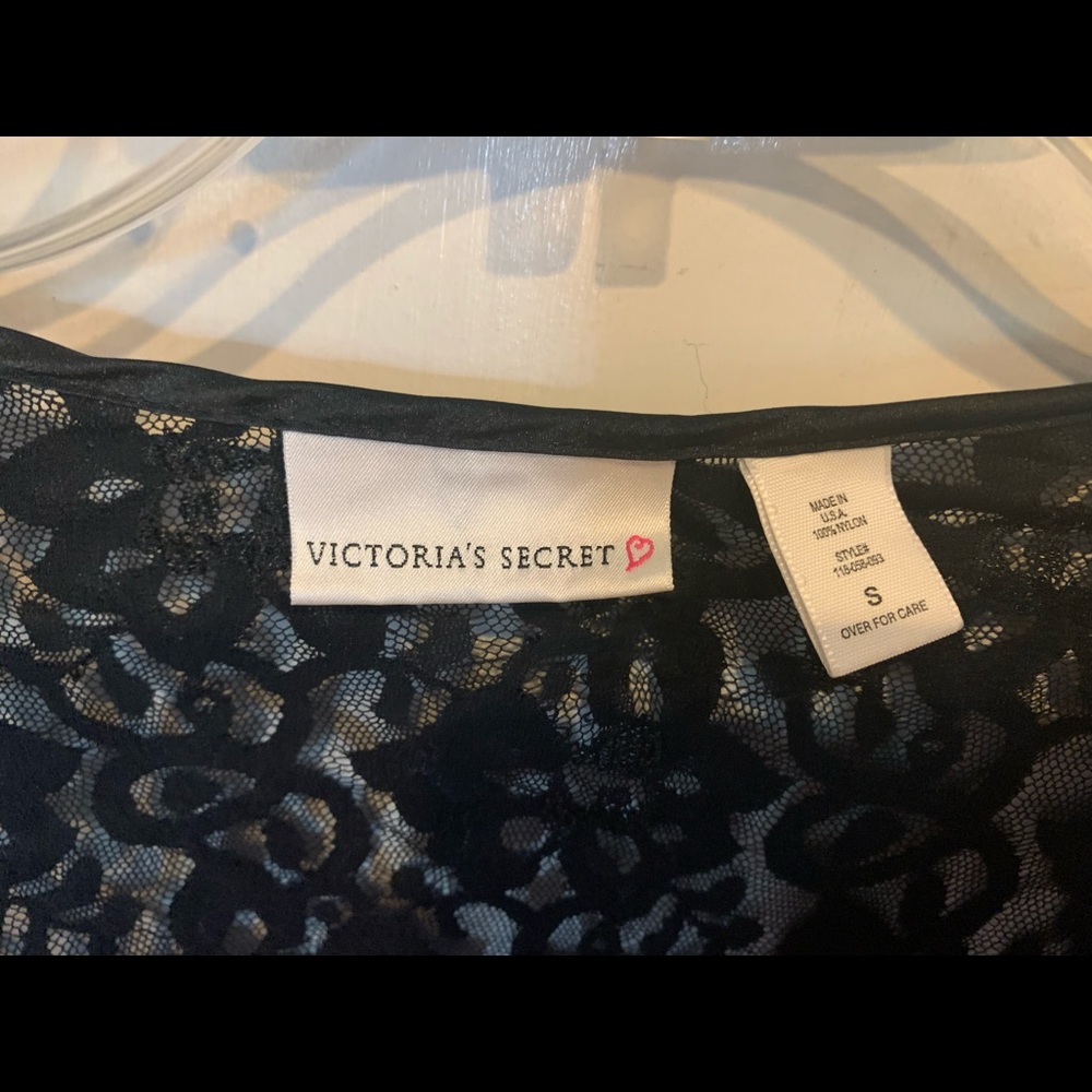 Black lace Victoria’s Secret robe with belt